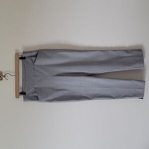 Chico's Perfect Stretch Josie Slim Ankle Pants Brown Blue Plaid Size 8